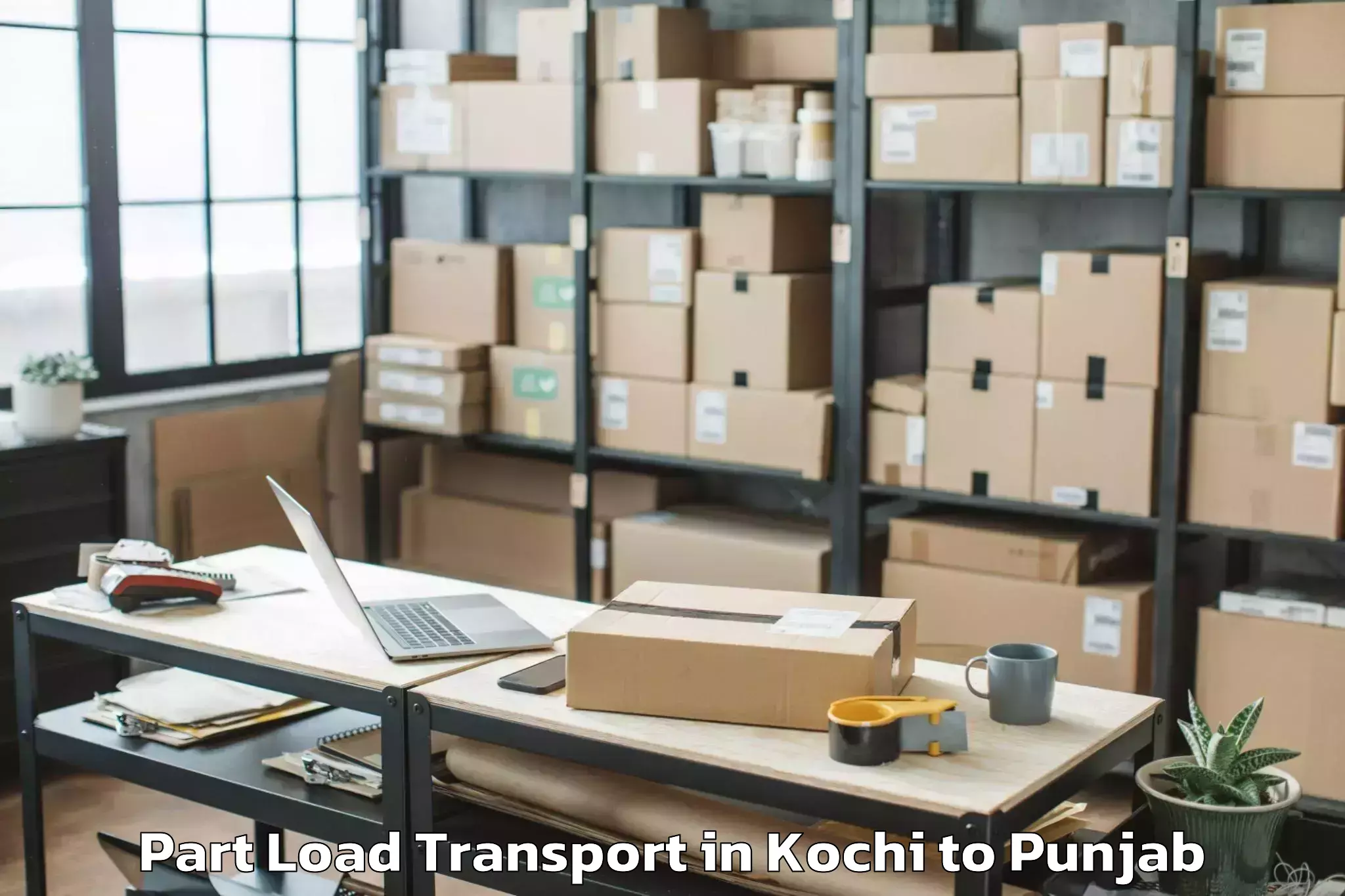 Book Kochi to Begowal Part Load Transport Online